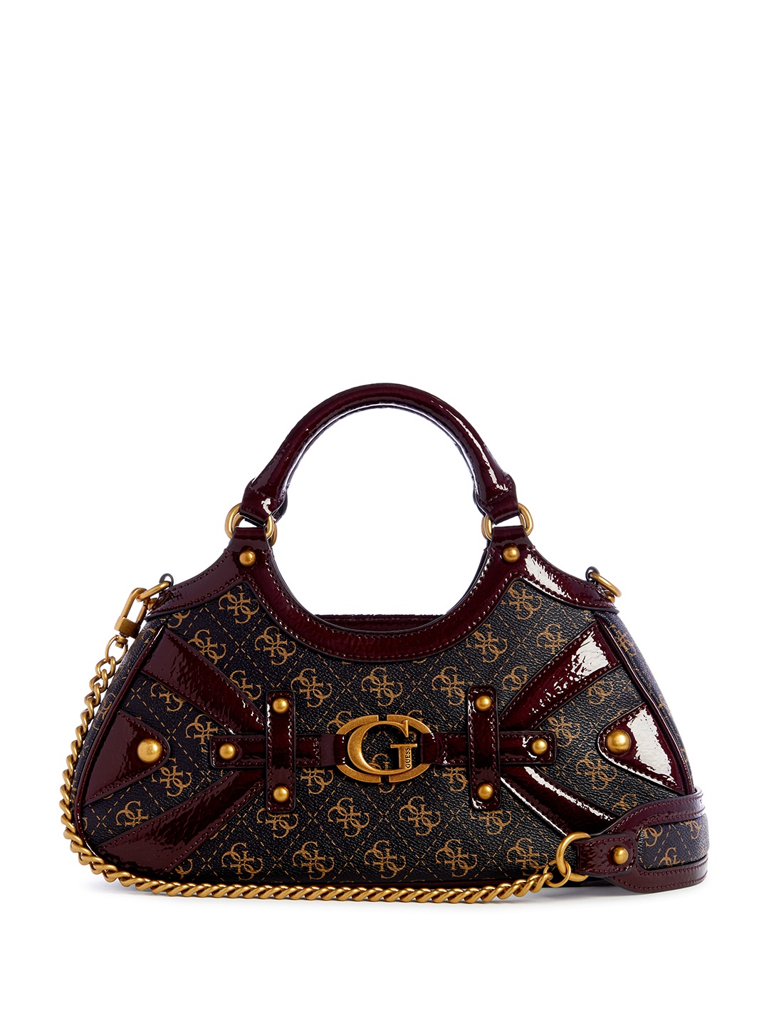 

GUESS Printed PU Structured Shoulder Bag, Navy blue