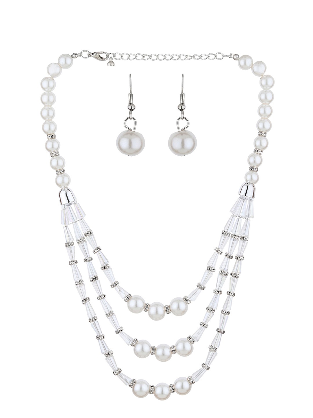 

Rhosyn Women Beaded Jewellery Set, White