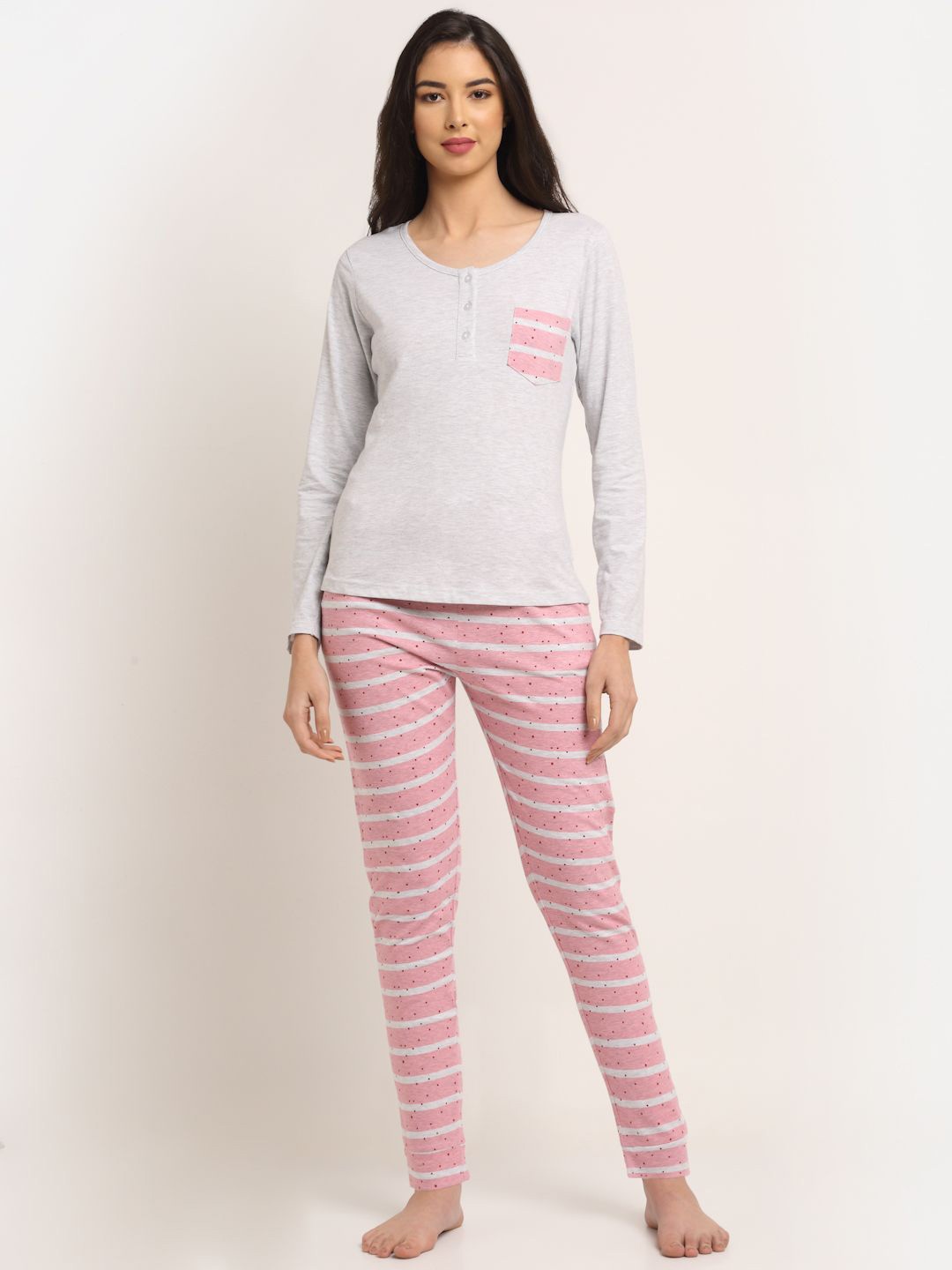 

Slumber Jill Women Printed Night suit, Pink