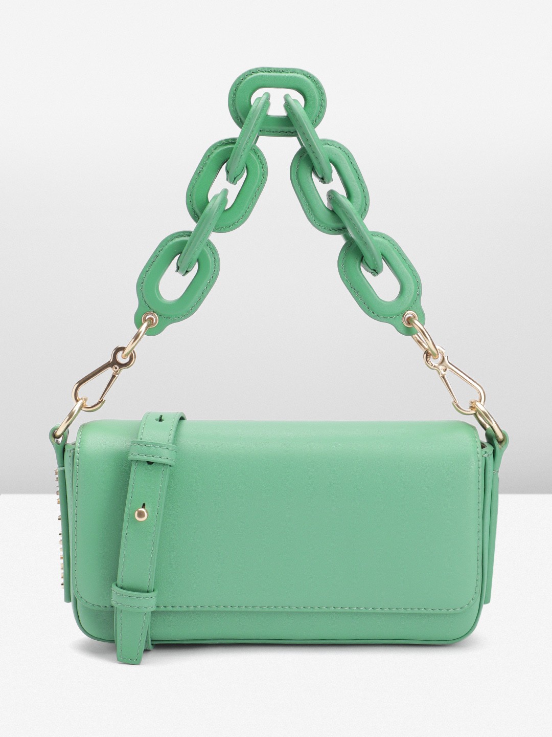 

CHARLES & KEITH PU Structured Shoulder Bag, Green