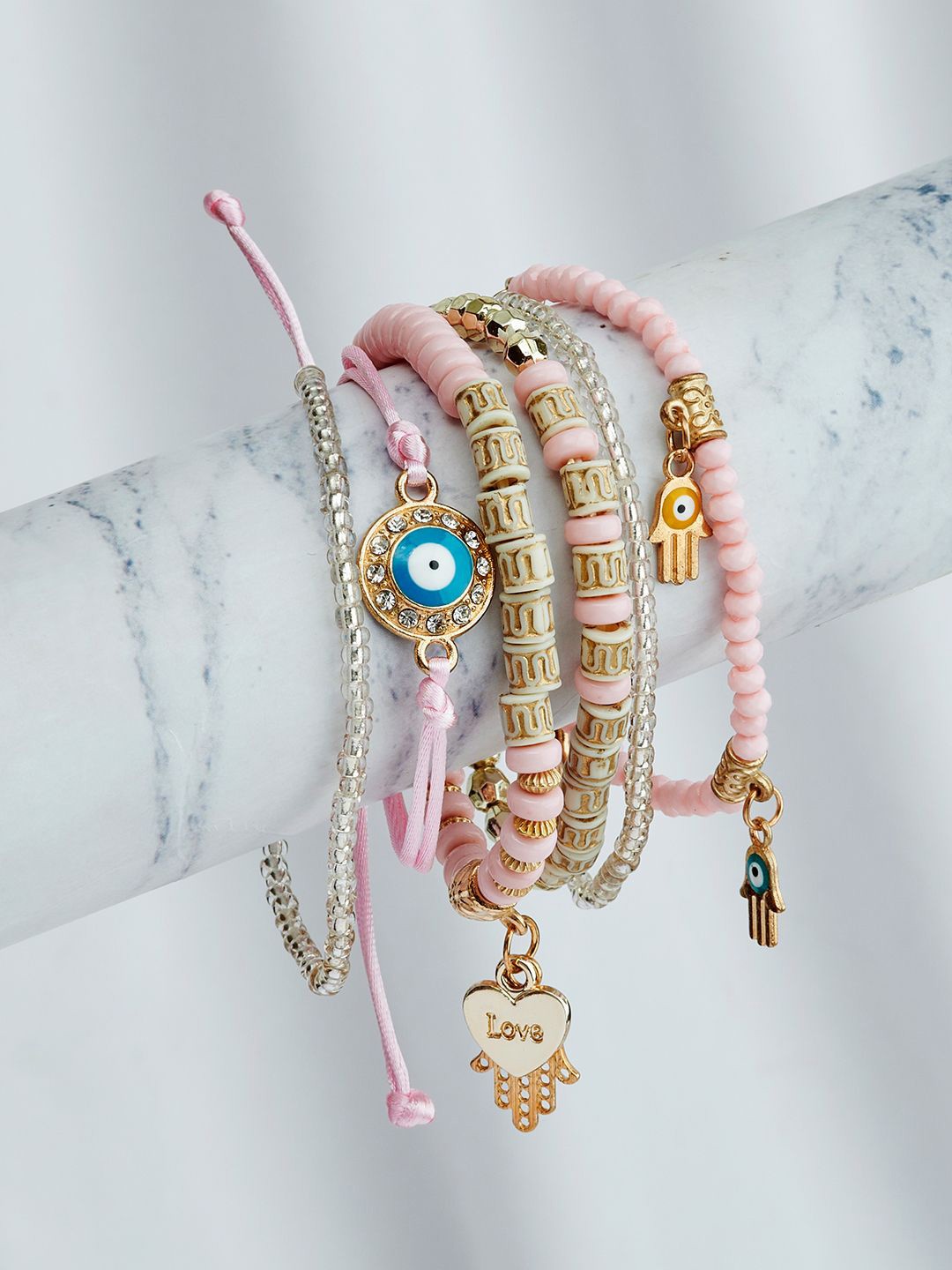 

JOKER & WITCH Women 6 Wraparound Bracelet, Pink