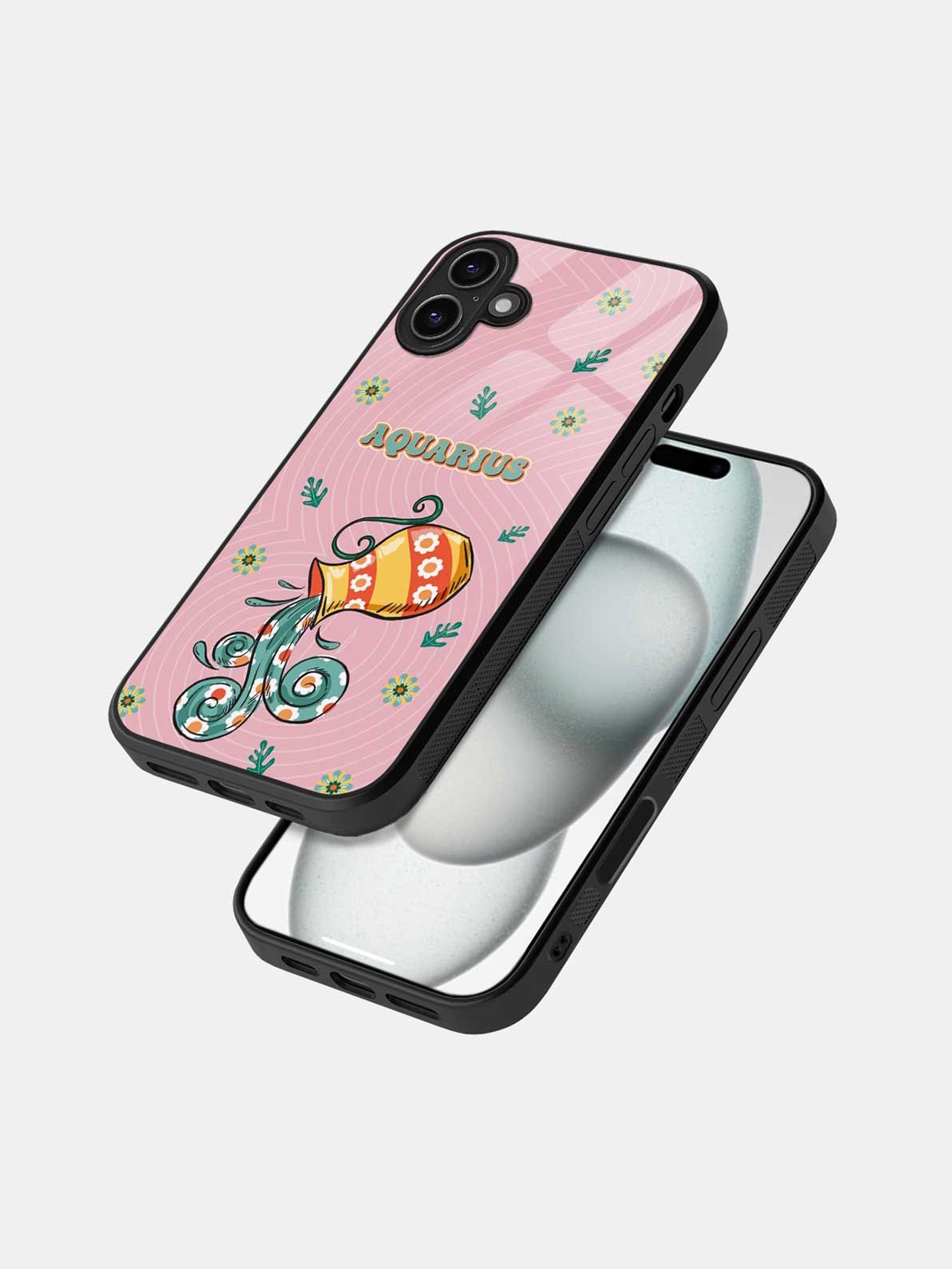

macmerise Floral Printed iPhone 16 Plus Bumper Case Mobile Accessories, Black