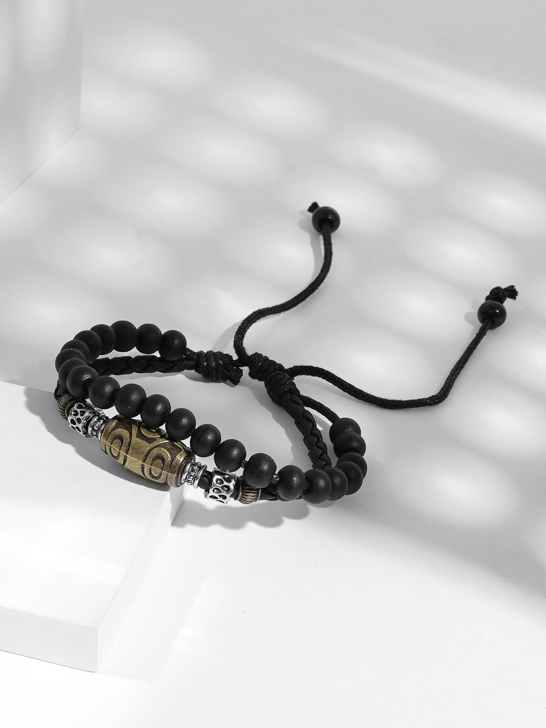 

JOKER & WITCH Men Wraparound Bracelet, Black