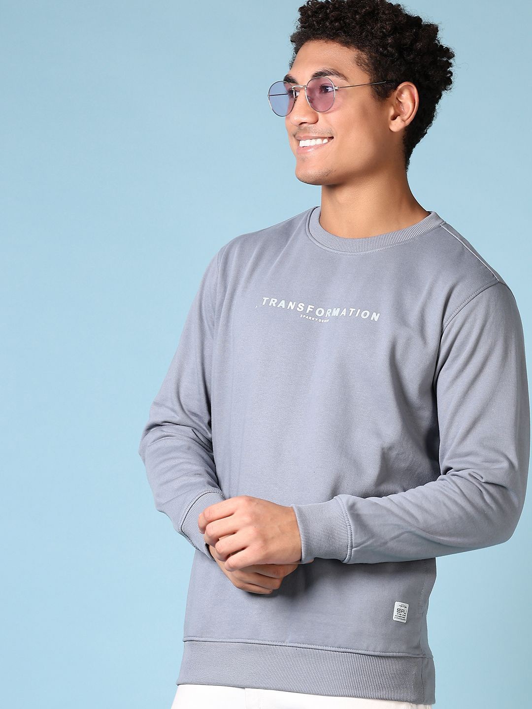 

V-Mart Men Printed Sweatshirt, Grey