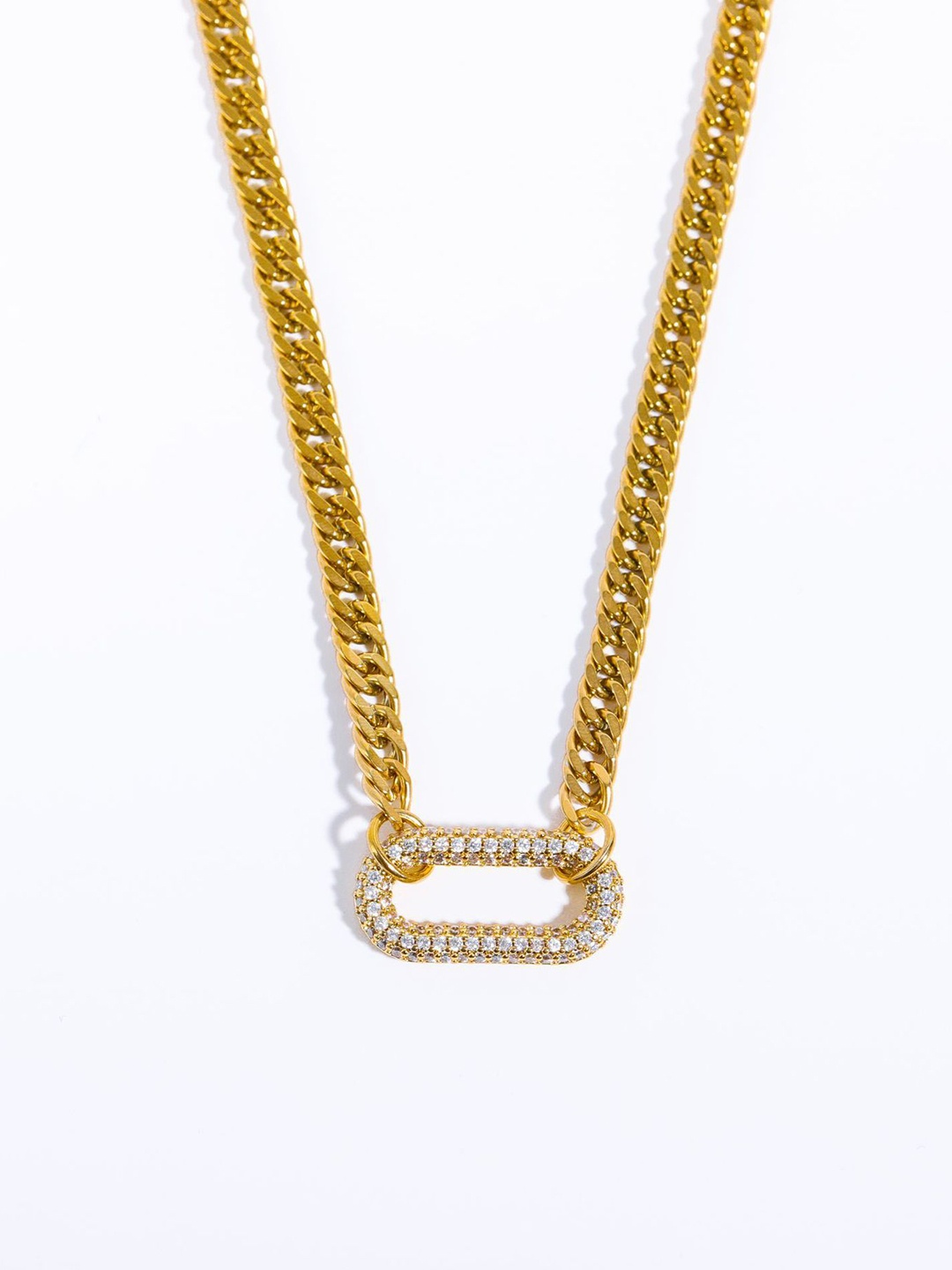 

Just Lil Things Stone Studded Minimal Chain, Gold
