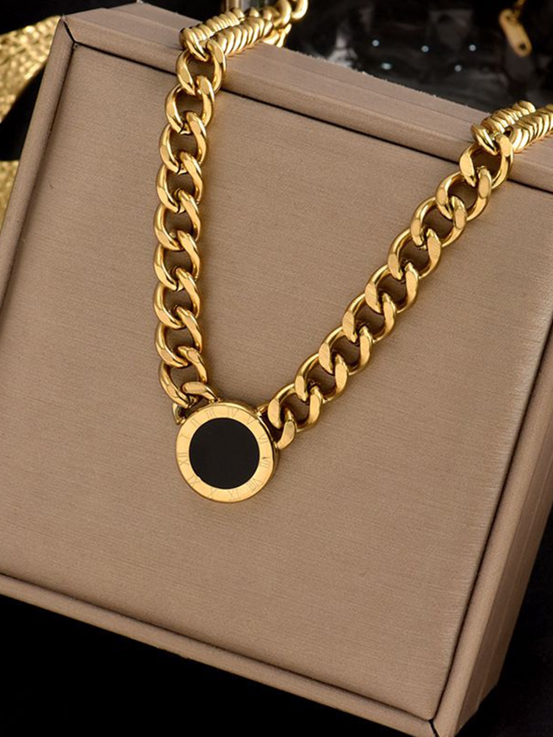 

Just Lil Things Roman Number Double Layer Necklace, Gold