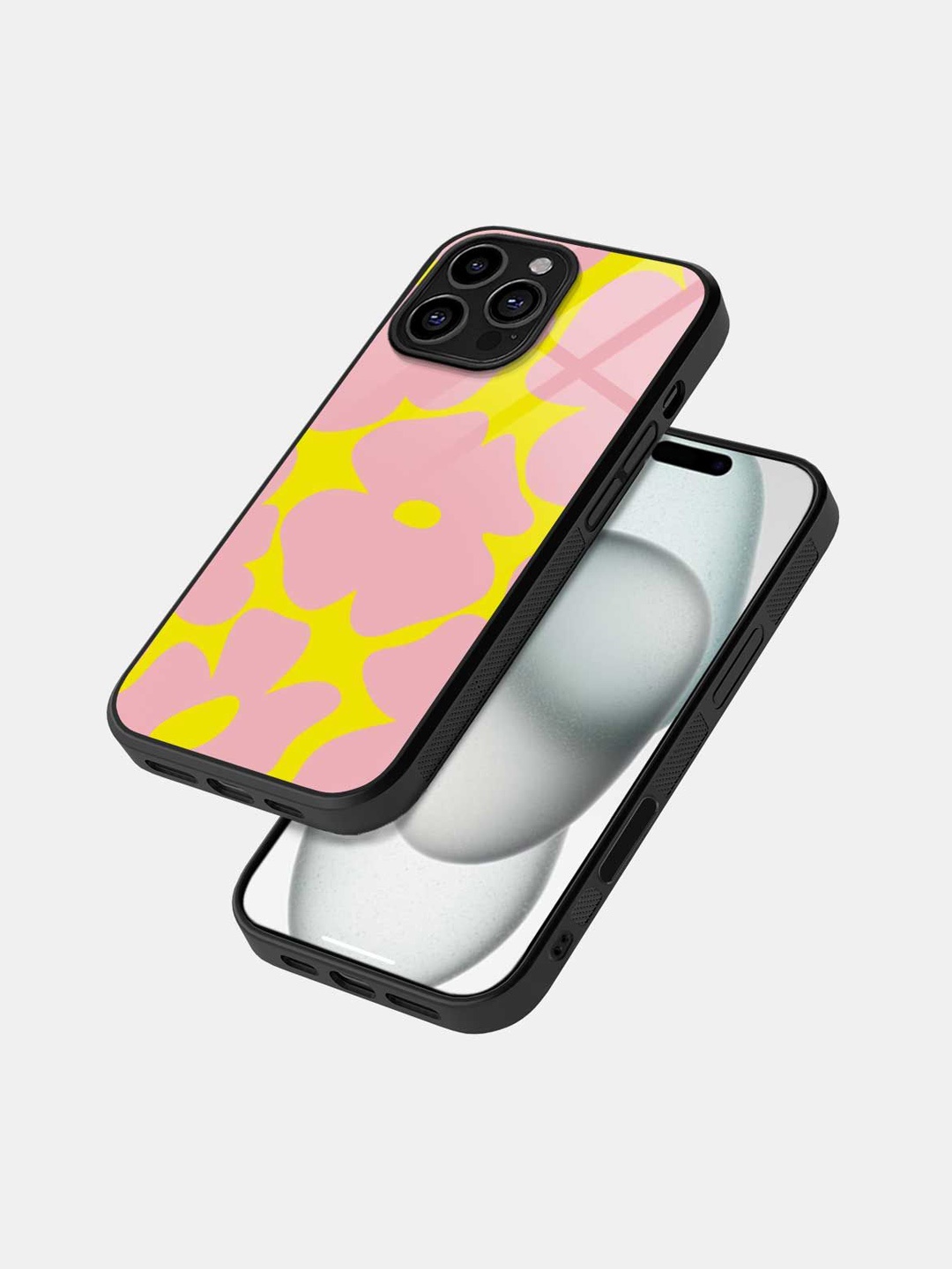 

macmerise Floral Printed iPhone 16 Pro Bumper Case Mobile Accessories, Black