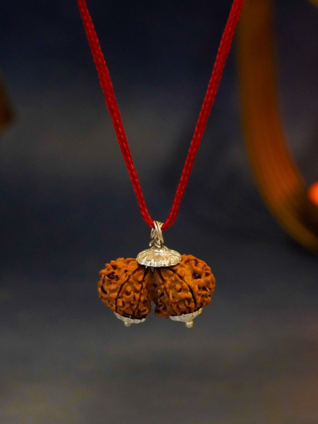 

Japam Authentic Gauri Shankar Nepali Rudraksha - Divine unity of Shiva & Shakti, Silver