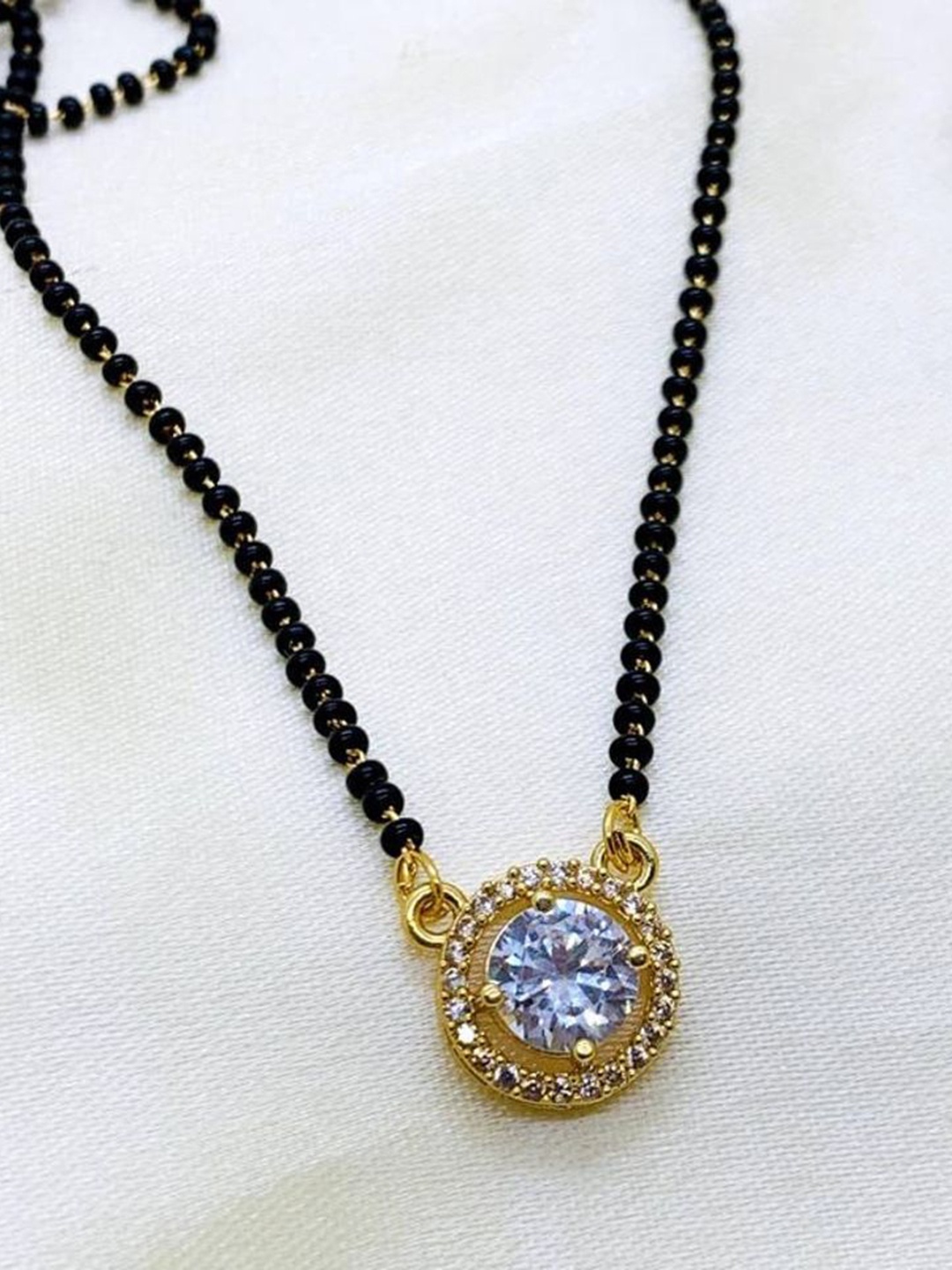

Wynona Gold-Plated Artificial Stones and Beads Mangalsutra