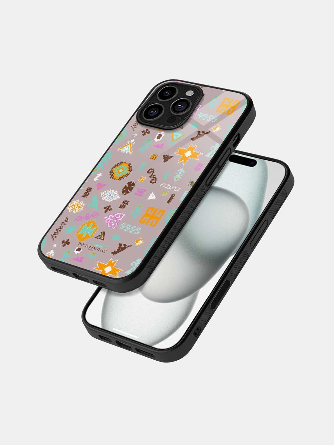 

macmerise Floral Printed iPhone 16 Pro Max Bumper Case Mobile Accessories, Black