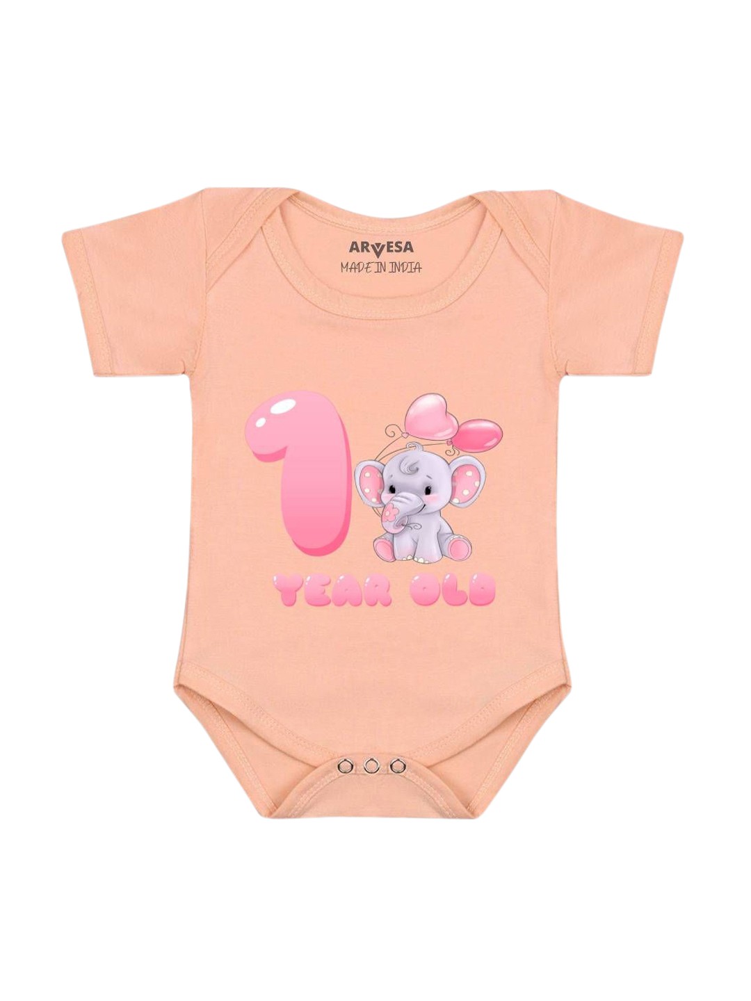 

Arvesa Infants Printed Body Suit, Peach