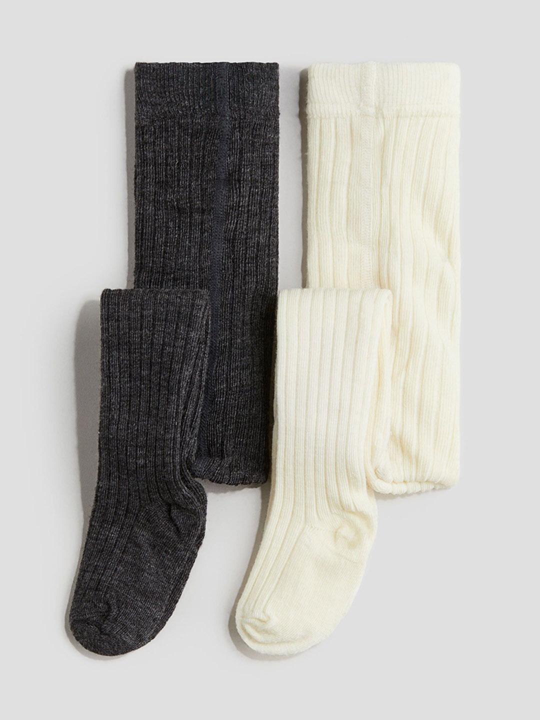 

H&M Boys 2-Pack Wool-Blend Tights, White