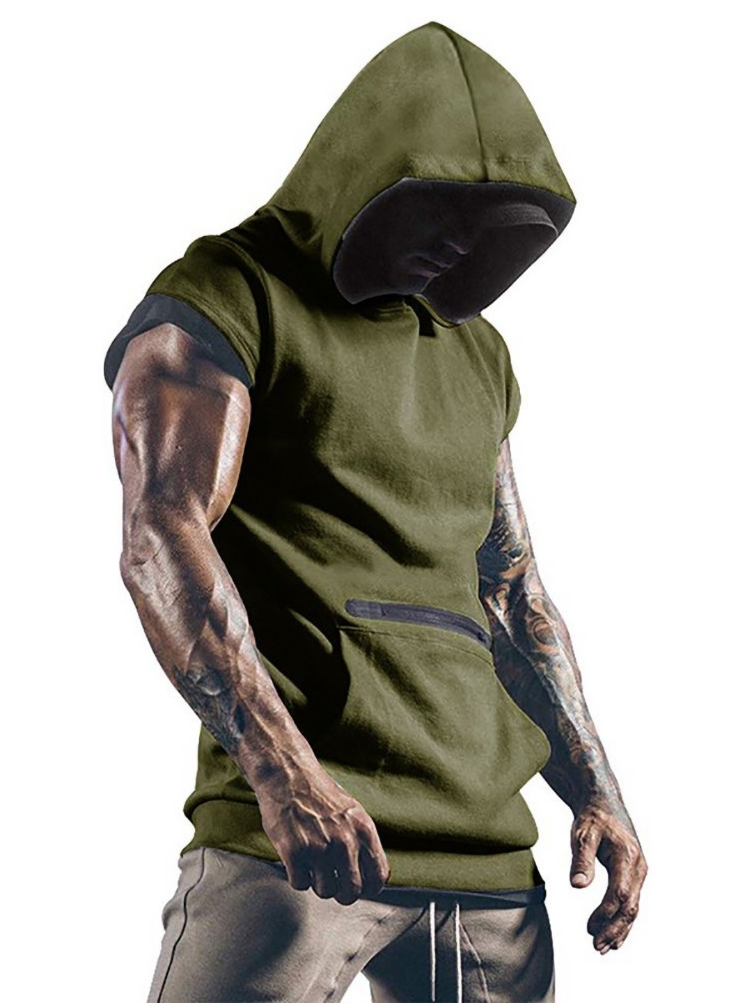 

StyleCast x Revolte Men Hooded T-shirt, Green