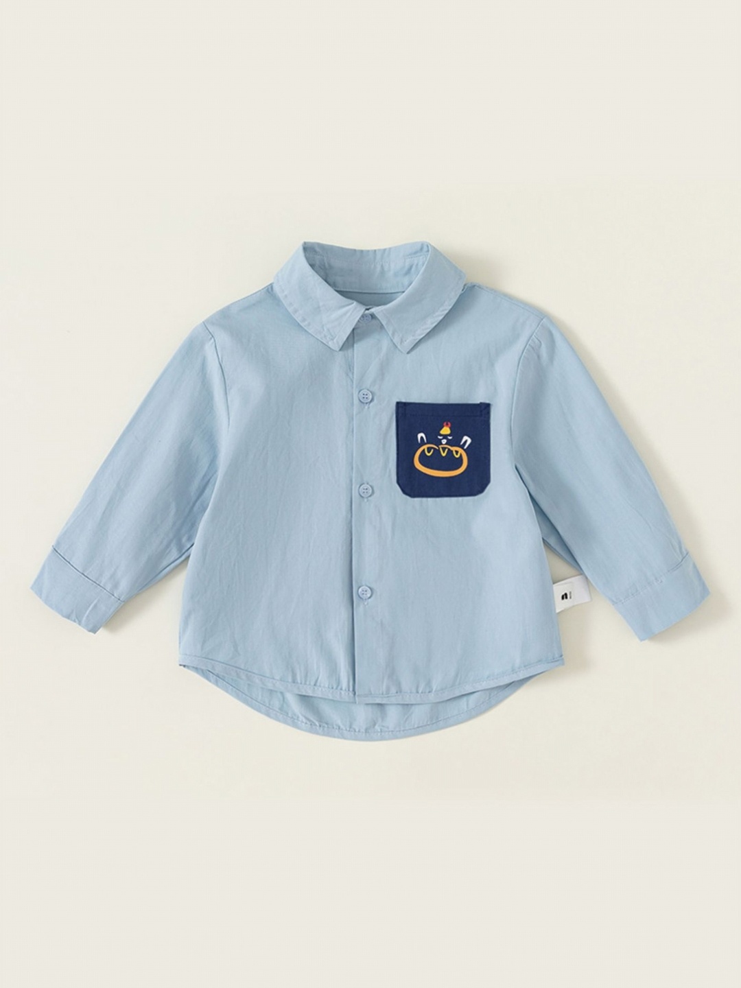 

LULU & SKY Boys Polo Collar Organic Cotton Applique T-shirt, Blue