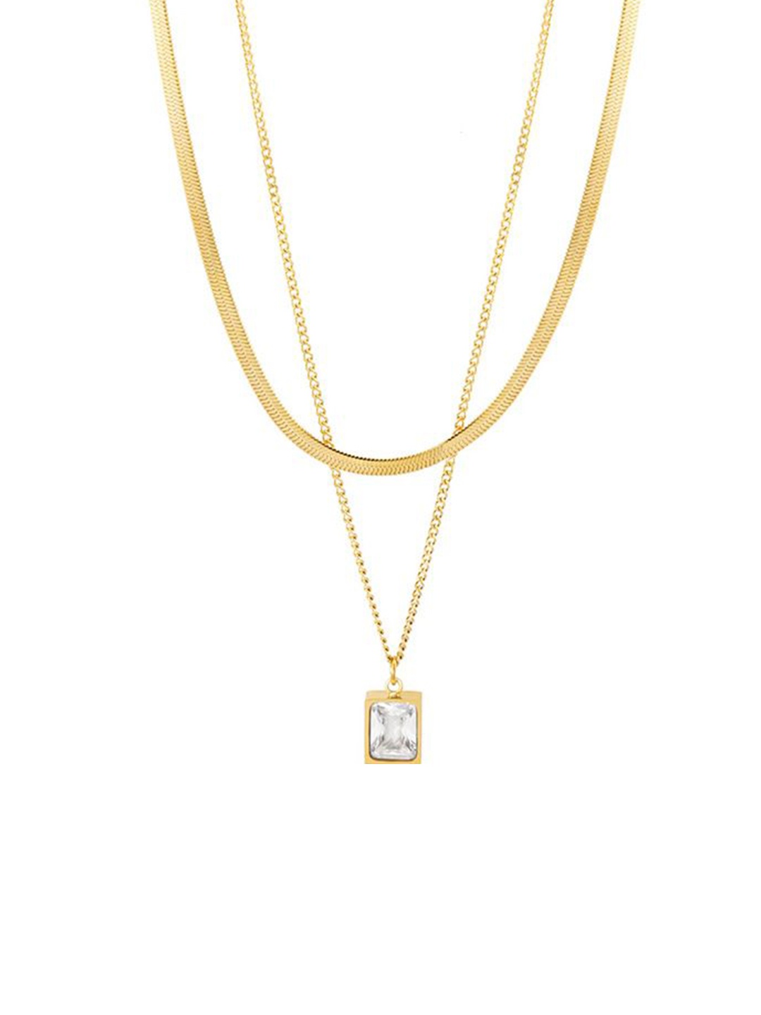 

Just Lil Things Stone Studded Minimal Chain, Gold