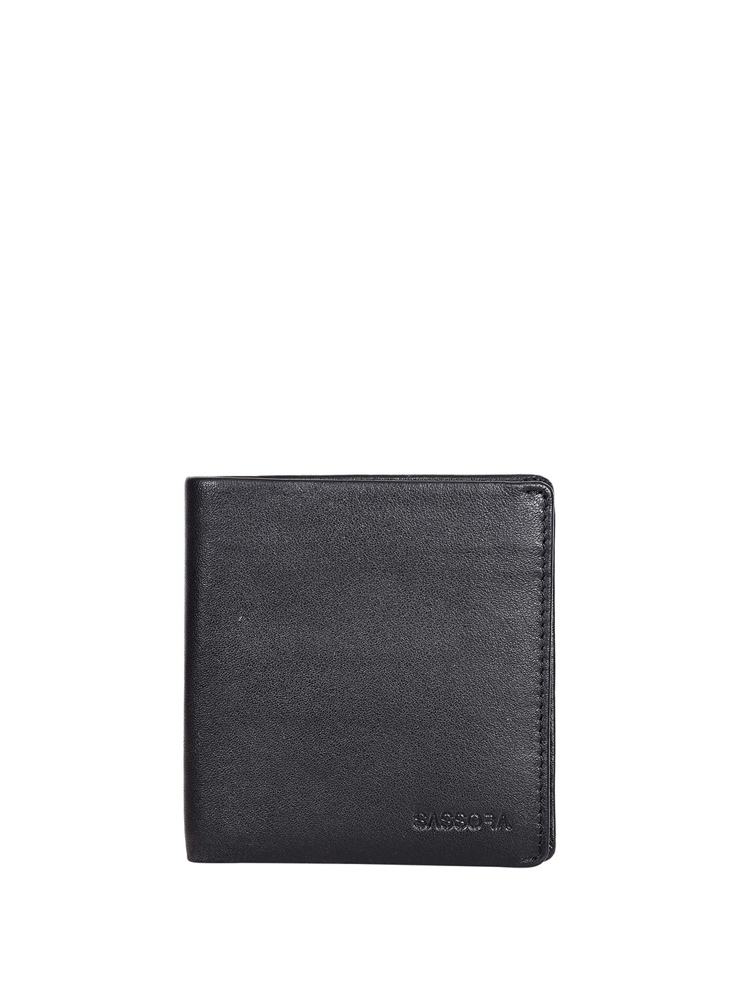 

Sassora Men Embellished Leather Two Fold Wallet, Black