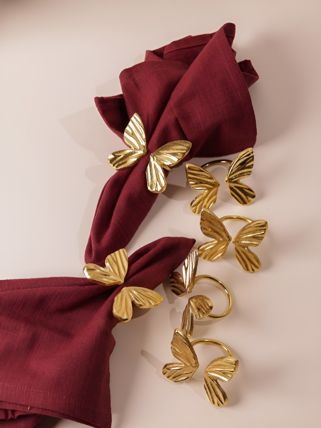 

Glimpse Homes Set of 6 Gold Butterfly Tissue Holders