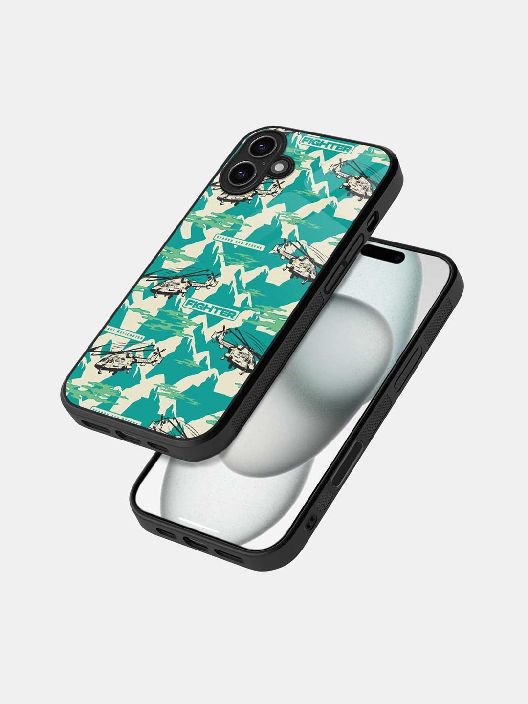 

macmerise Quirky Printed iPhone 16 Bumper Case Mobile Accessories, Sea green