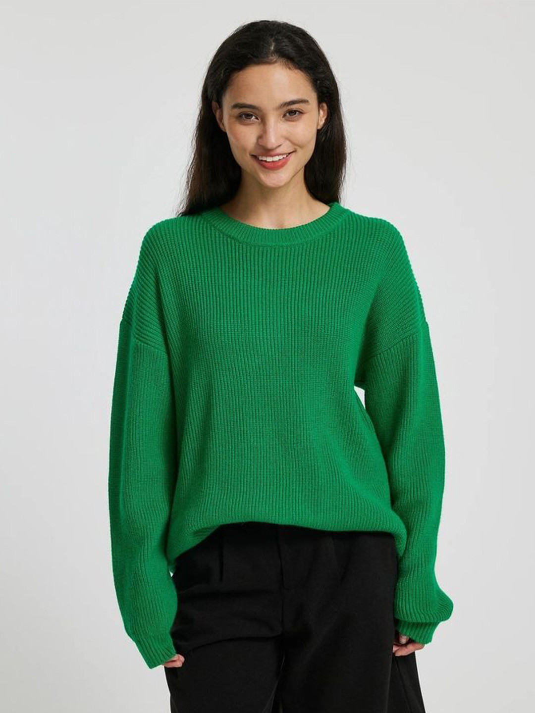 

LULU & SKY Women Ribbed Pullover, Green