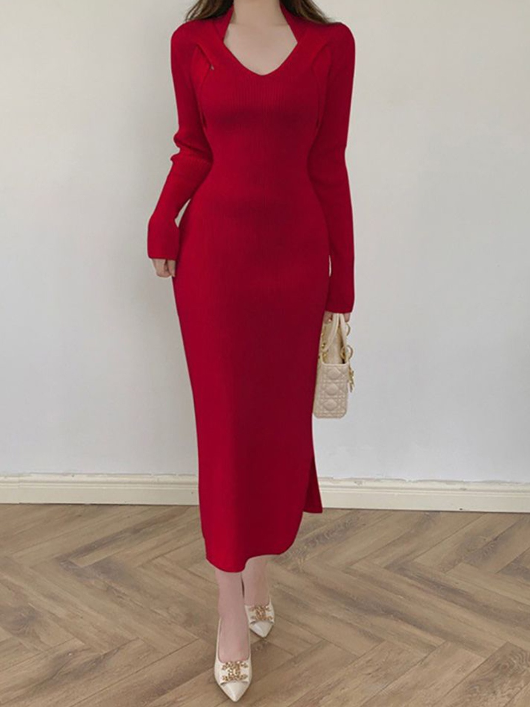 

StyleCast x Revolte Bodycon Midi Dress, Red