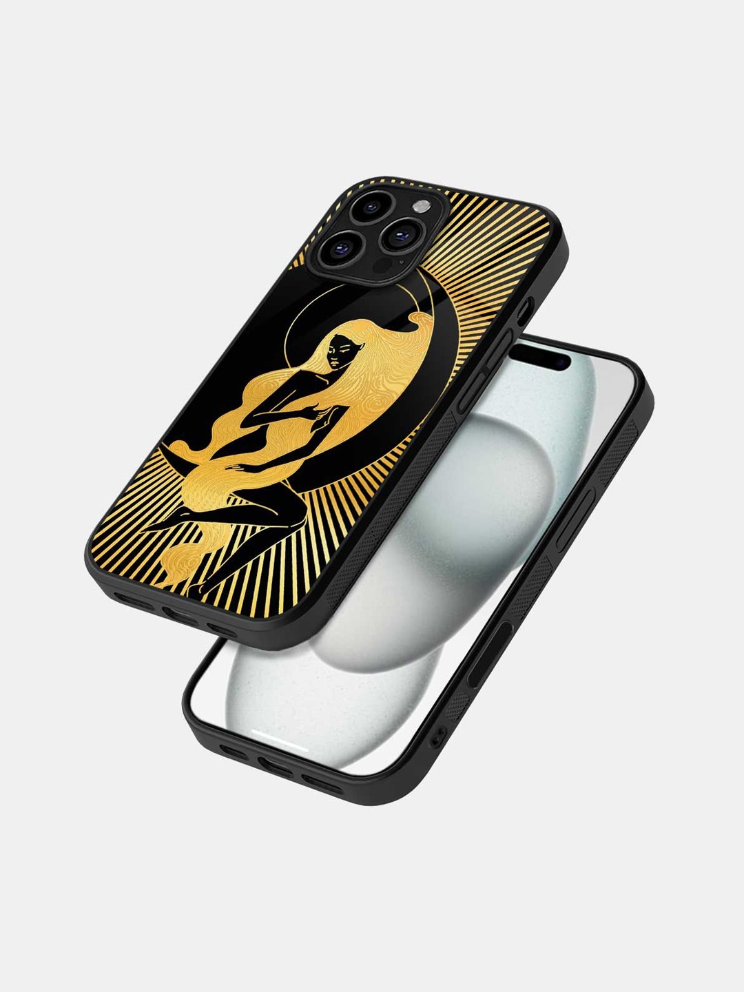 

macmerise Quirky Printed iPhone 16 Pro Bumper Case Mobile Accessories, Black