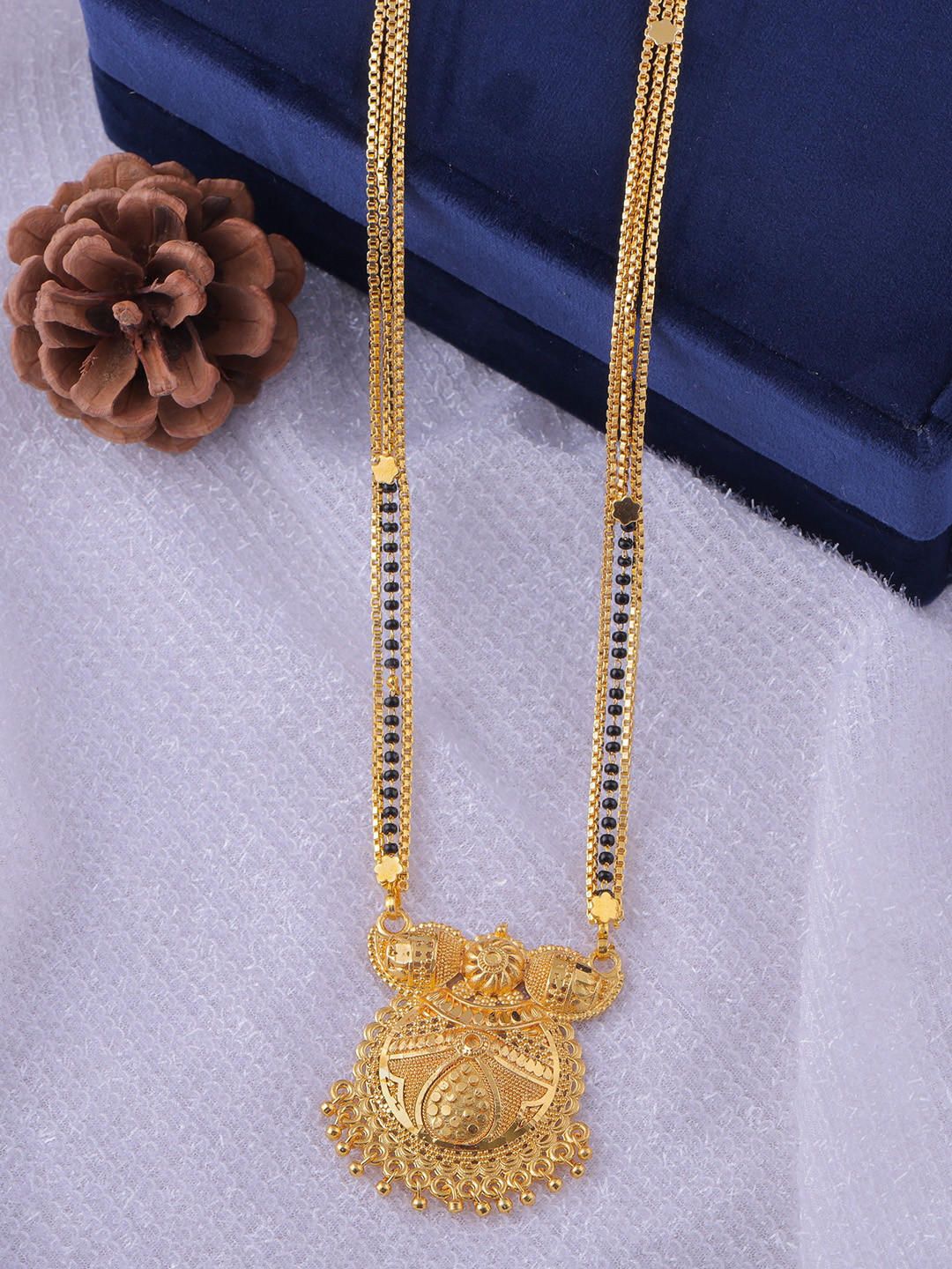 

Wynona Gold-Plated Artificial Beads Mangalsutra