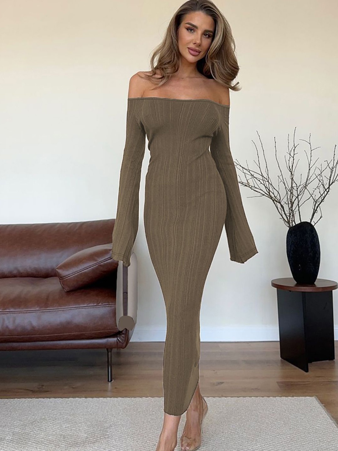 

StyleCast x Revolte Bodycon Maxi Dress, Khaki