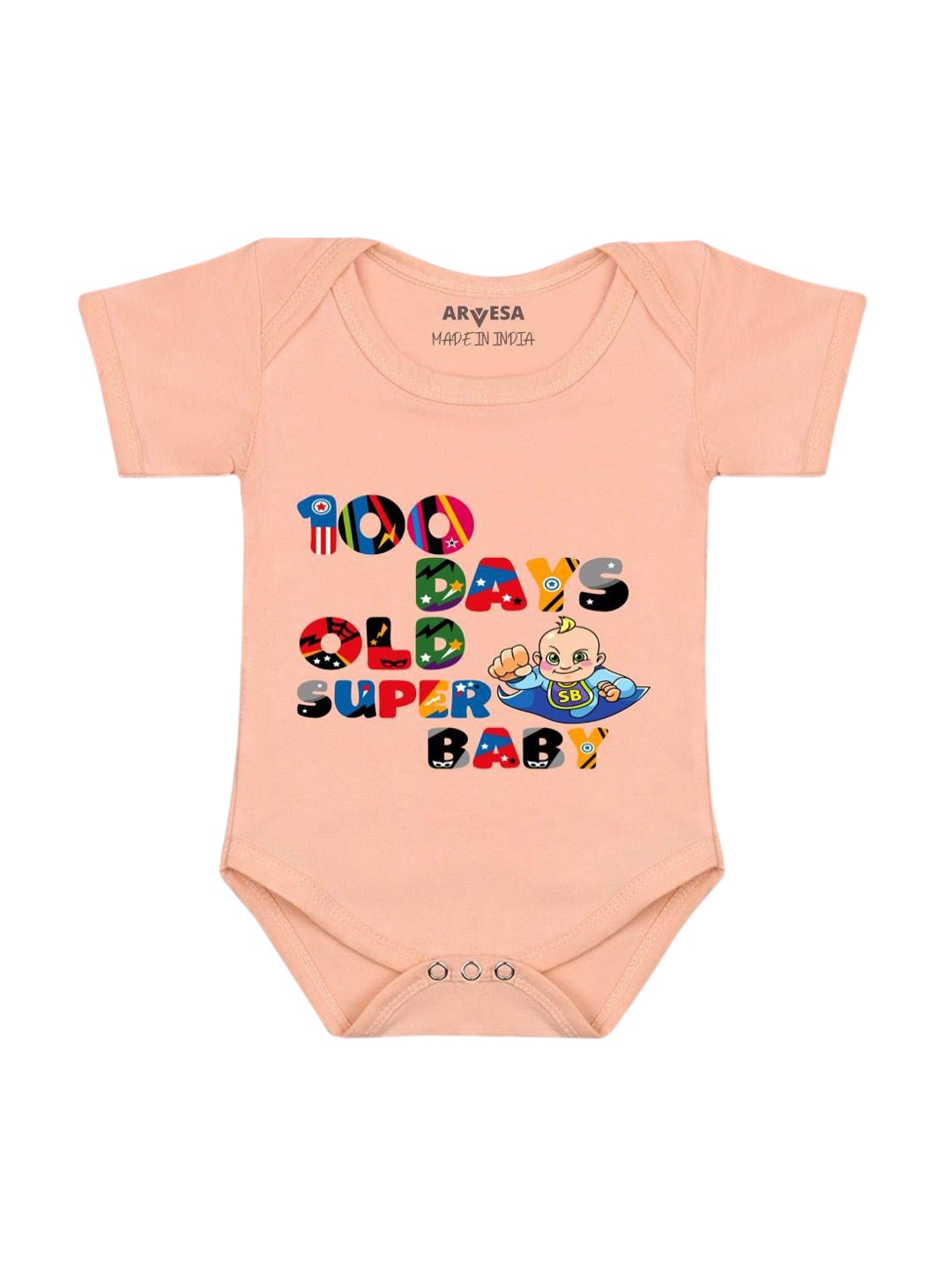 

Arvesa Infants Printed Bodysuit, Peach