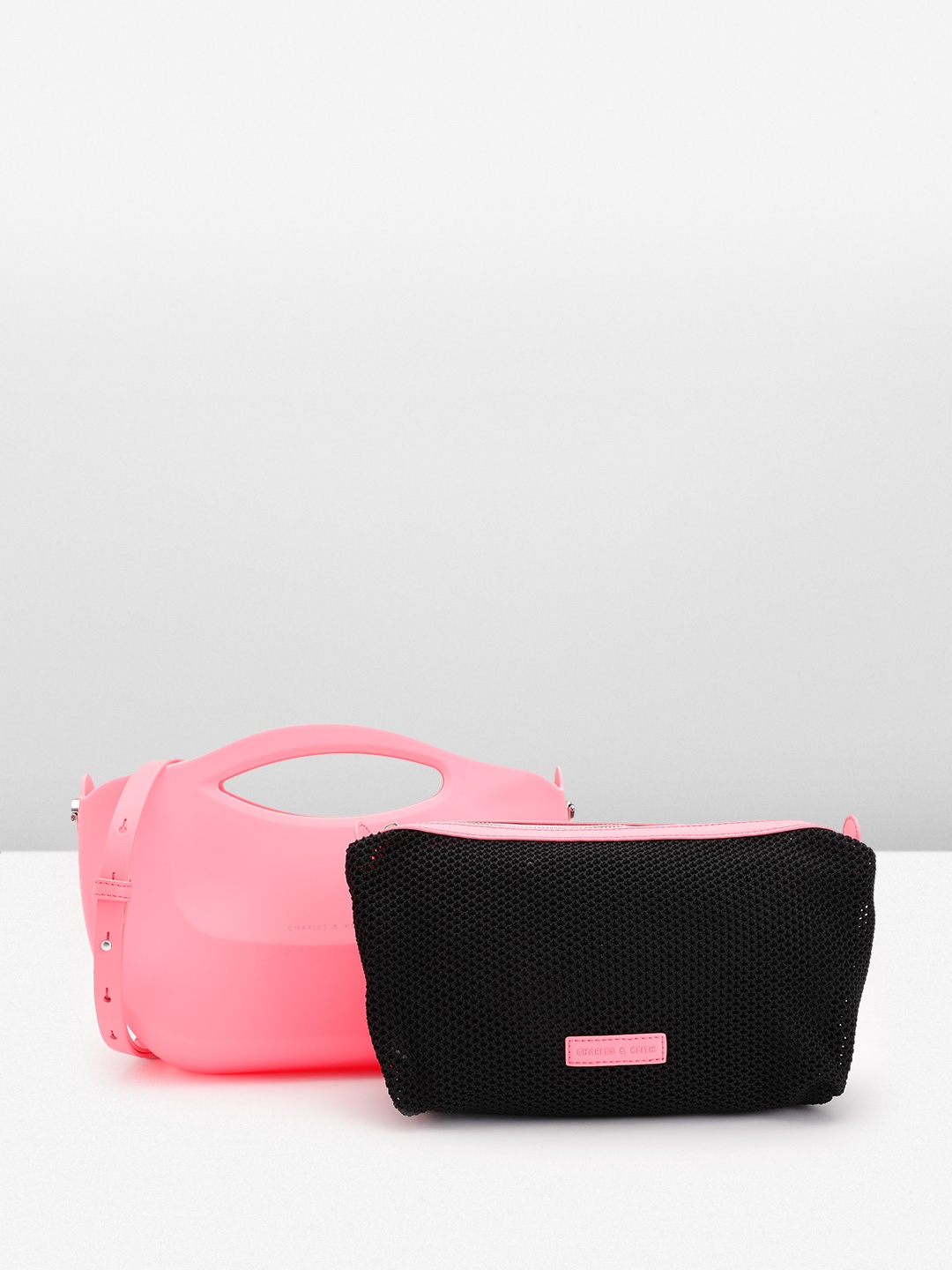 

CHARLES & KEITH Handheld Bag with Inner Pouch, Pink