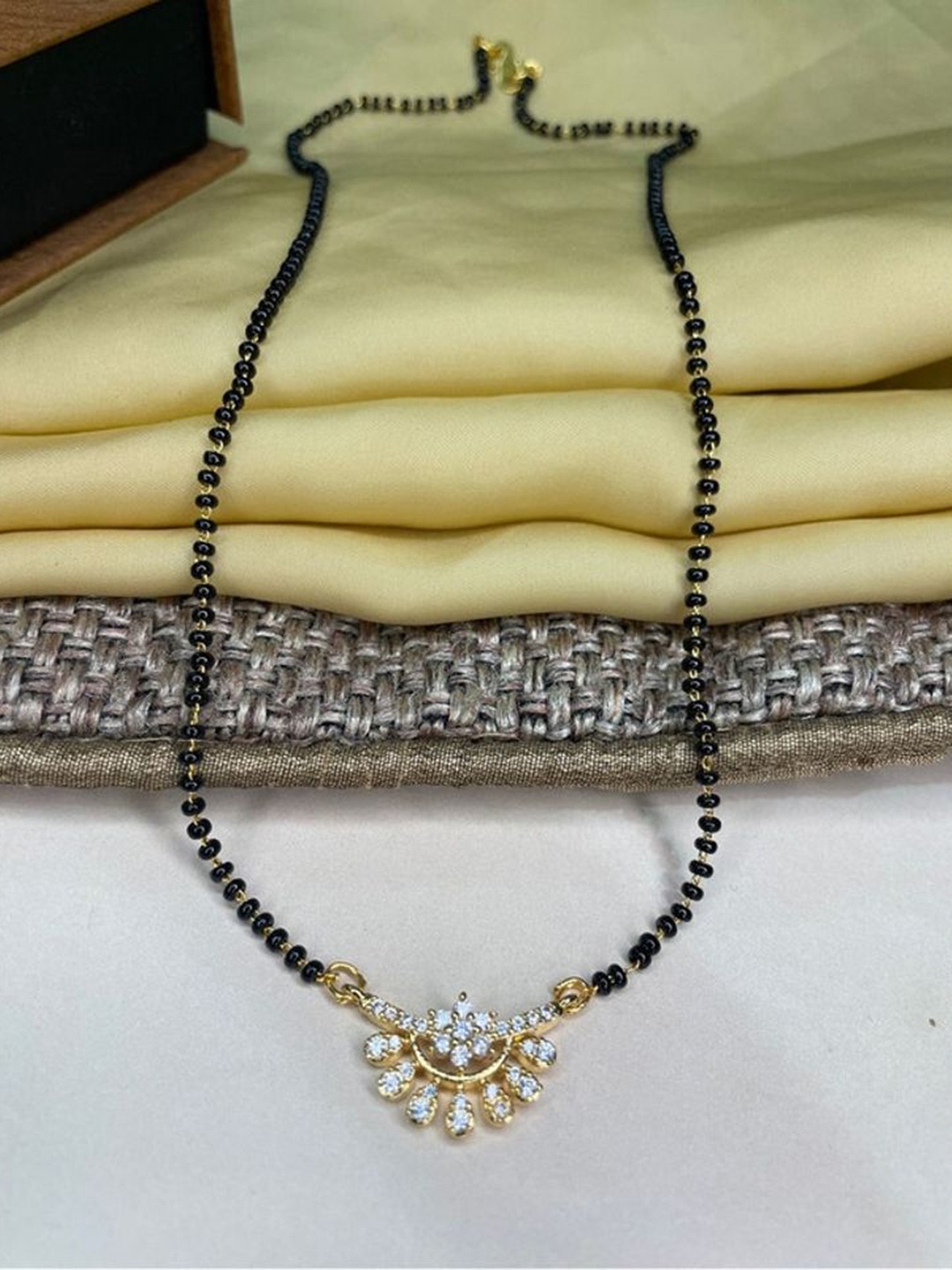 

Wynona Gold-Plated Artificial Stones and Beads Mangalsutra