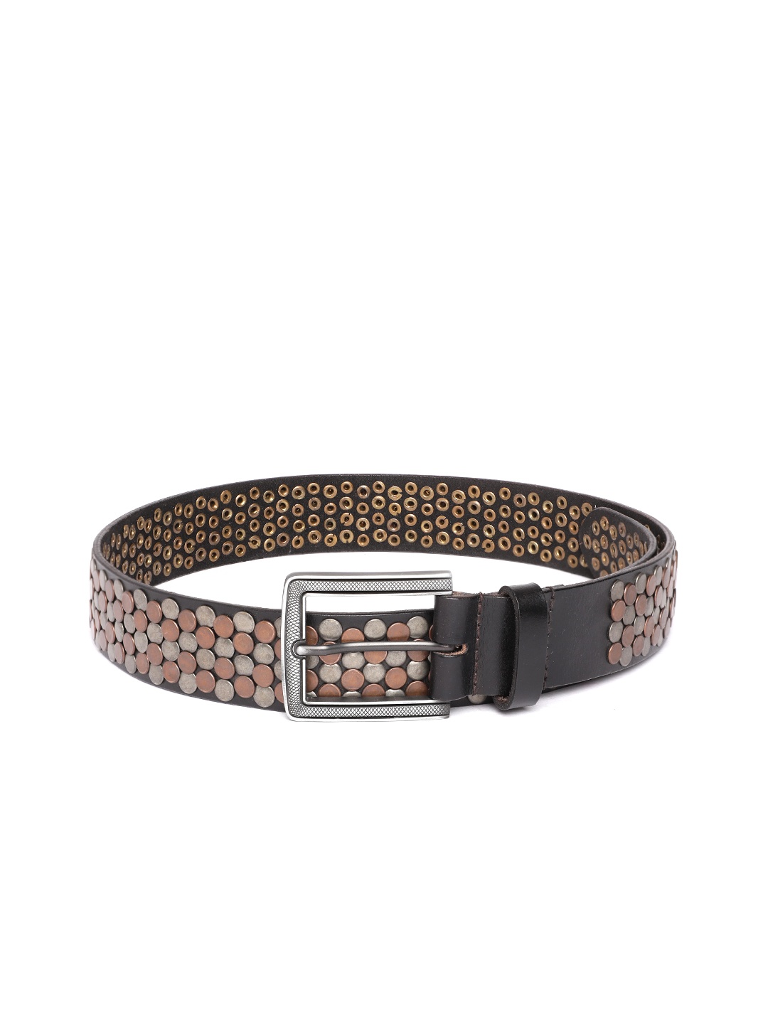 

ART N VINTAGE Women Embellished Leather Belt, Black