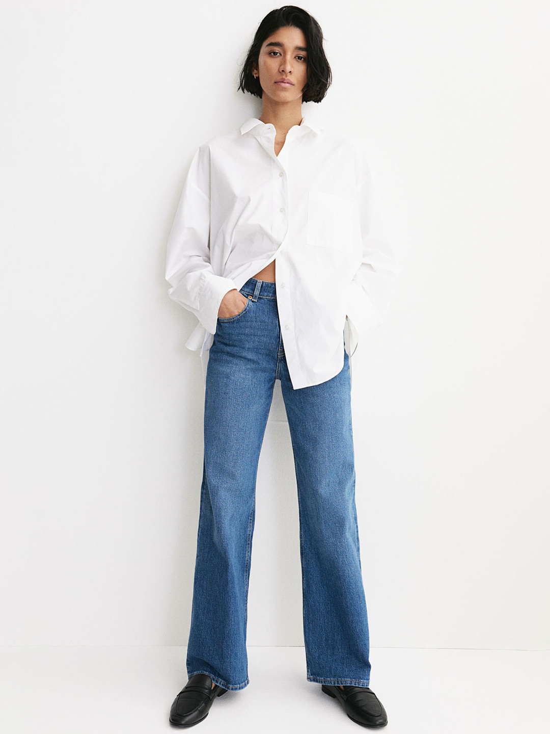 

H&M Wide High Jeans, Blue