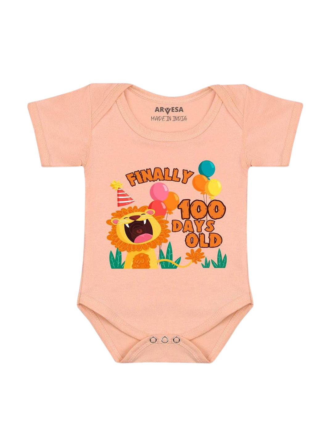 

Arvesa Infants Printed Bodysuit, Peach