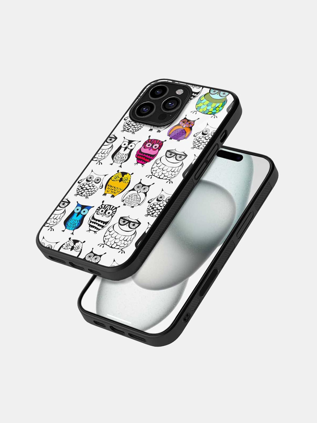 

macmerise Quirky Printed iPhone 16 Pro Max Bumper Case Mobile Accessories, Black
