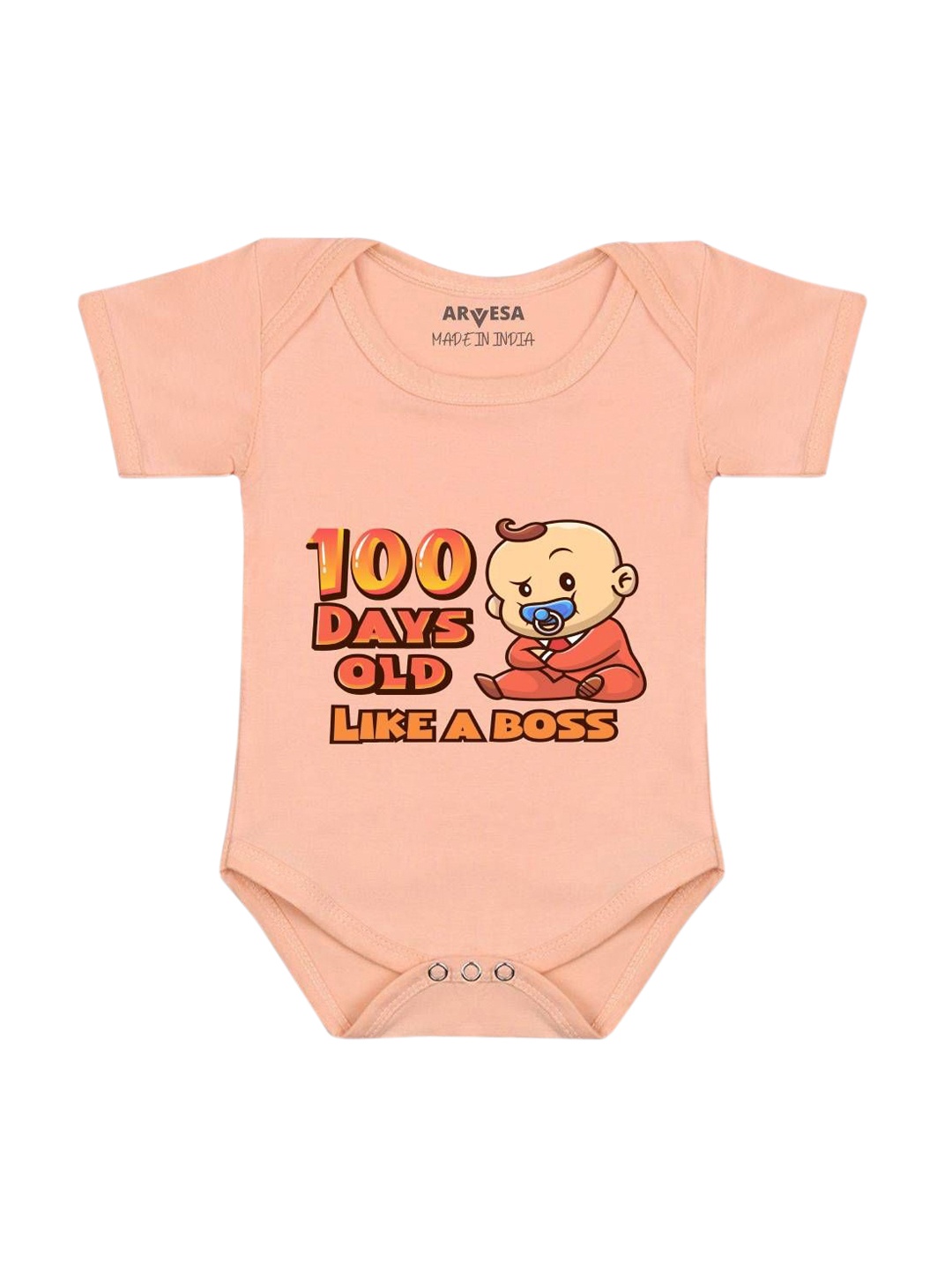 

Arvesa Infants Printed Bodysuit, Peach