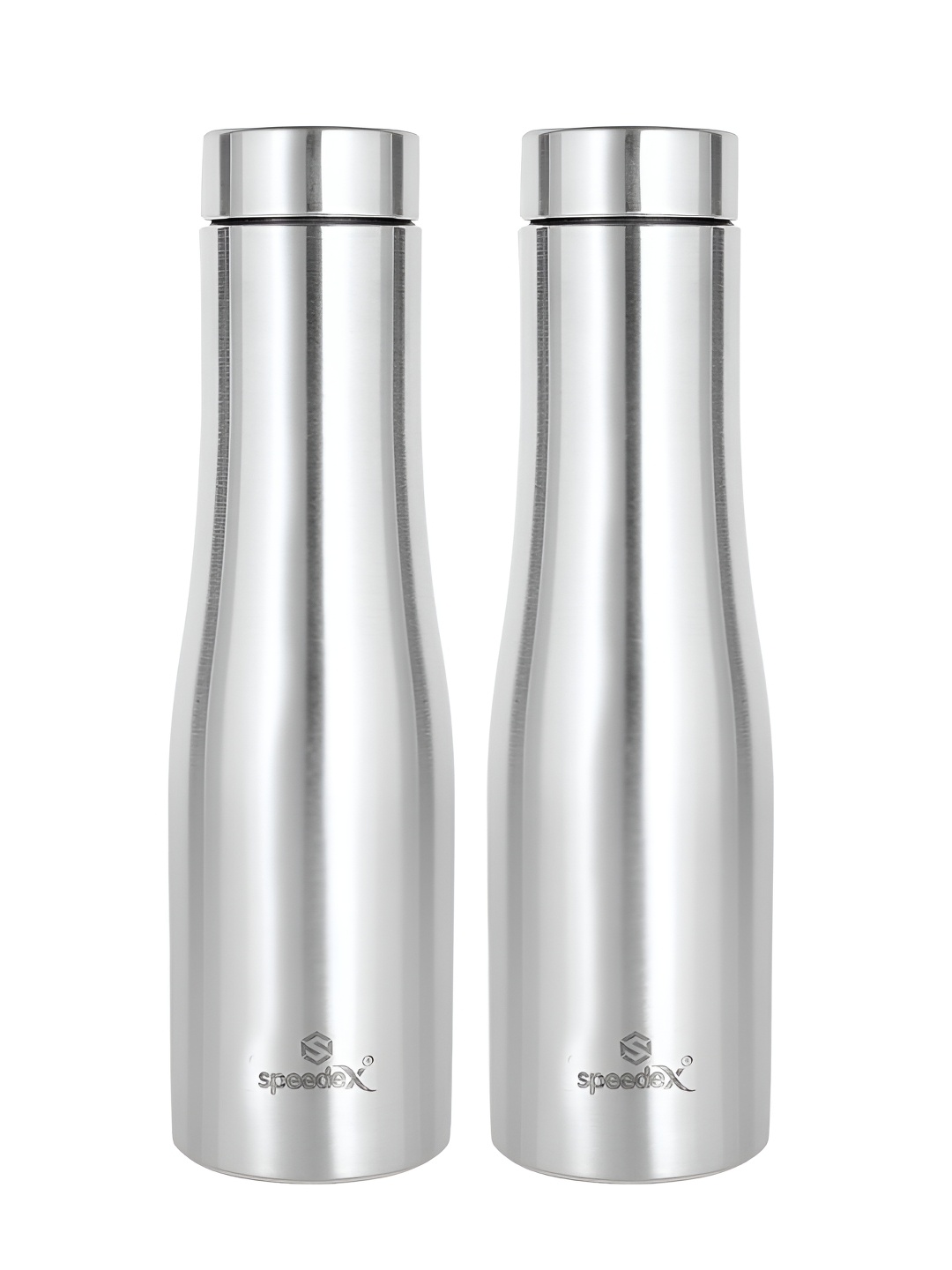 

Speedex Silver-Toned Set of 2 Stainless Steel Solid Water Bottle