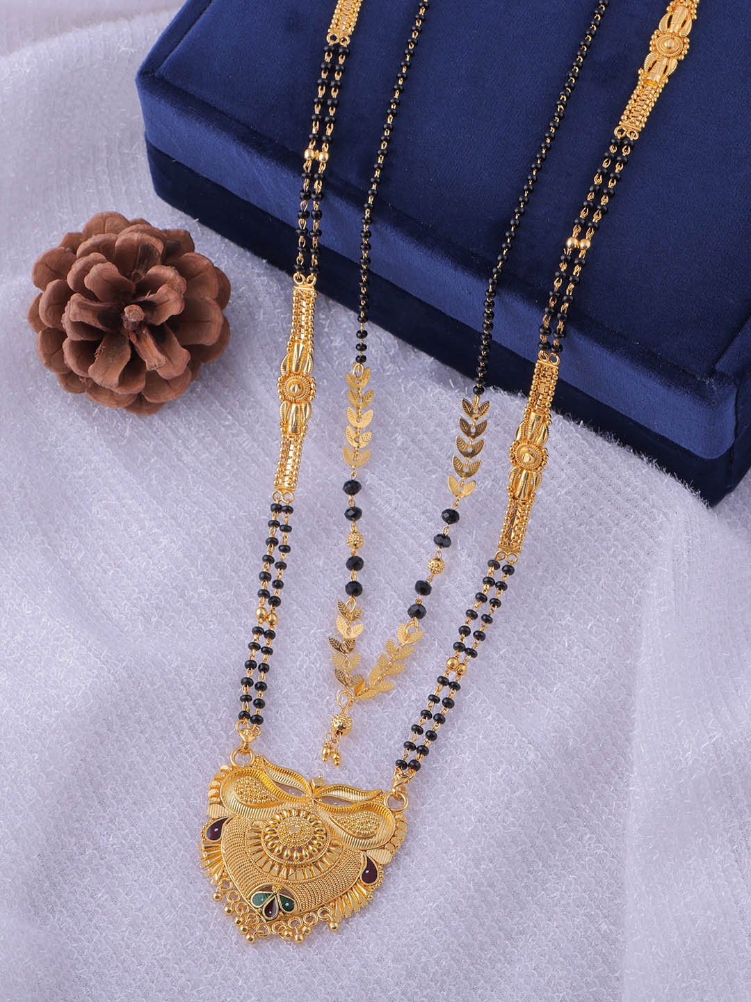 

Wynona Gold-Plated Artificial Beads Mangalsutra