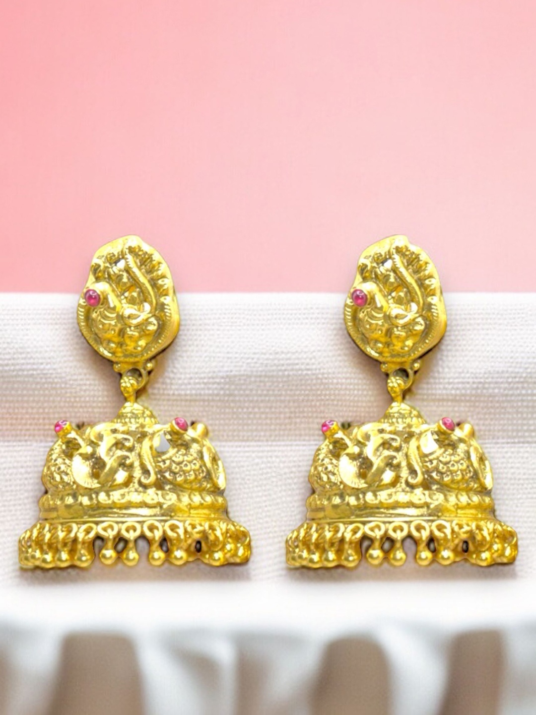 

Luxevogue Contemporary Jhumkas Earrings, Yellow