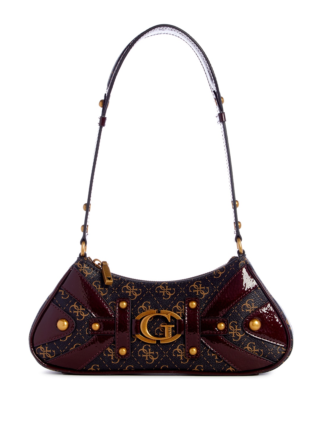 

GUESS Printed PU Structured Shoulder Bag, Brown