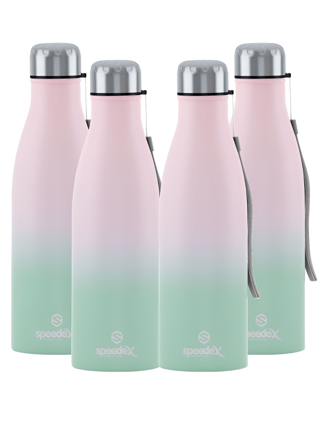 

Speedex Multicoloured Set of 4 Stainless Steel Solid Water Bottle, Multi