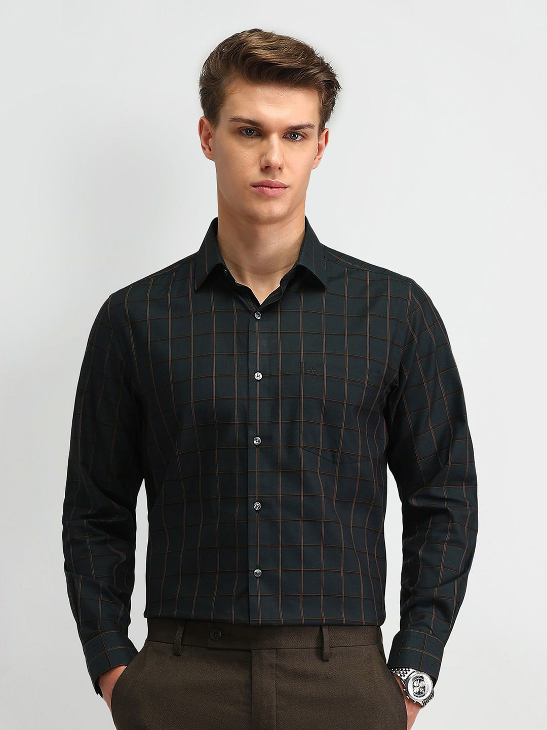 

Arrow Men Opaque Striped Casual Shirt, Green