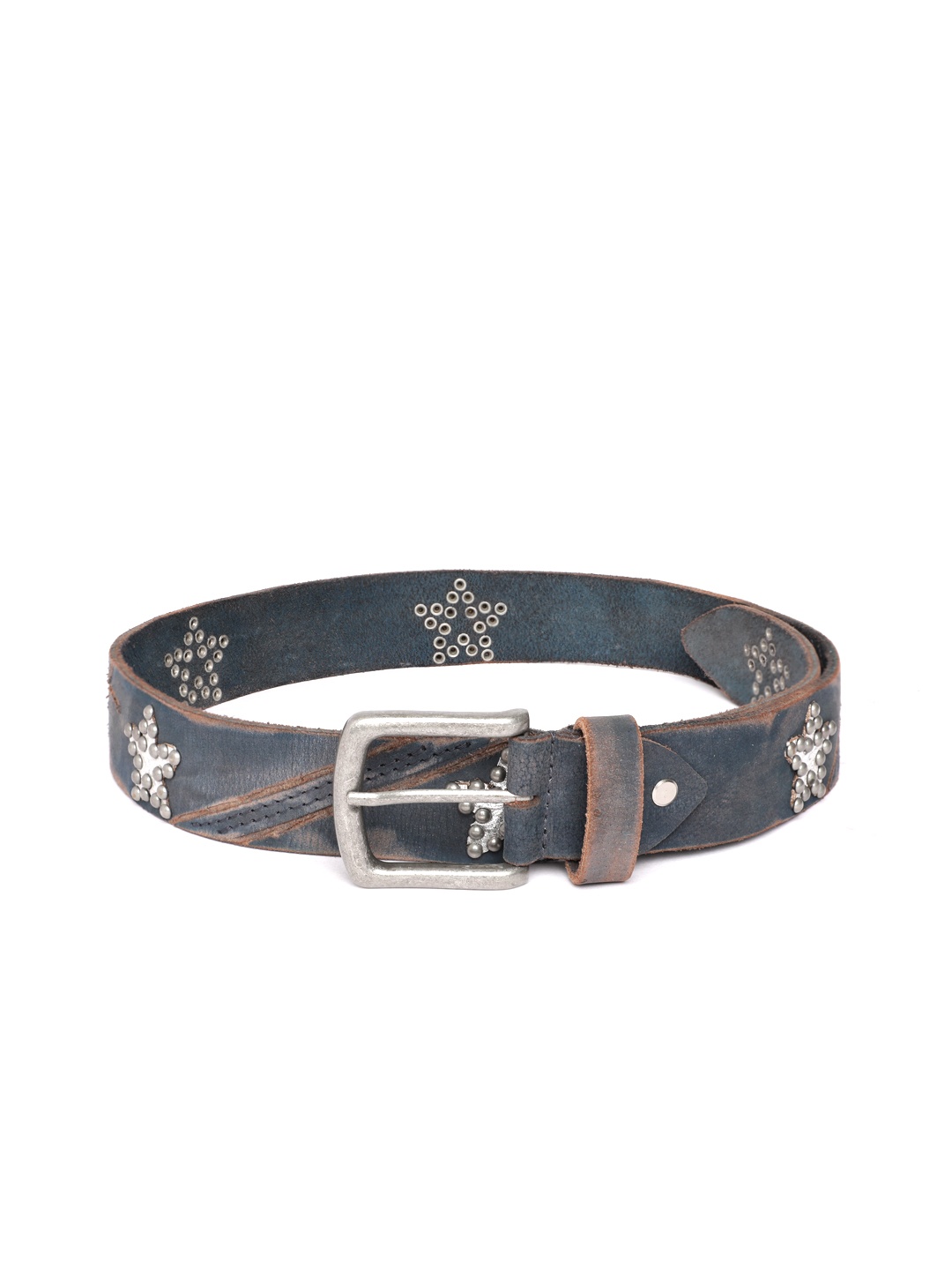 

ART N VINTAGE Women Embellished Leather Belt, Blue