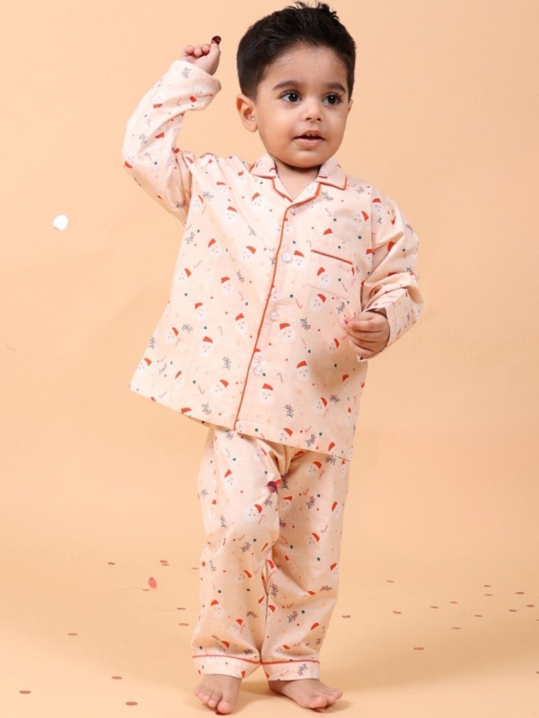 

MAMA AND PEACHES Unisex Kids Printed Night suit, Pink