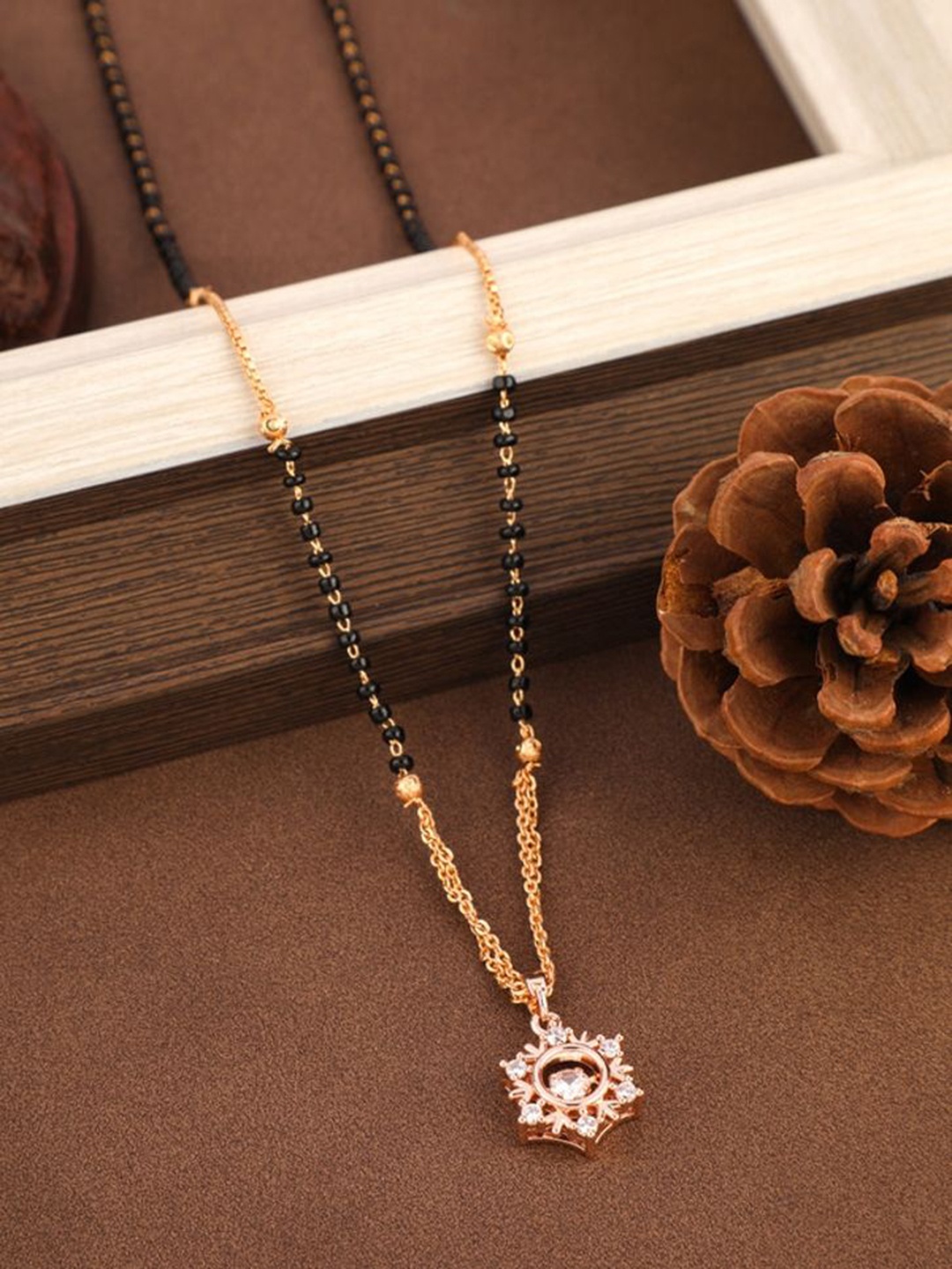

Wynona Gold-Plated Artificial Beads Mangalsutra