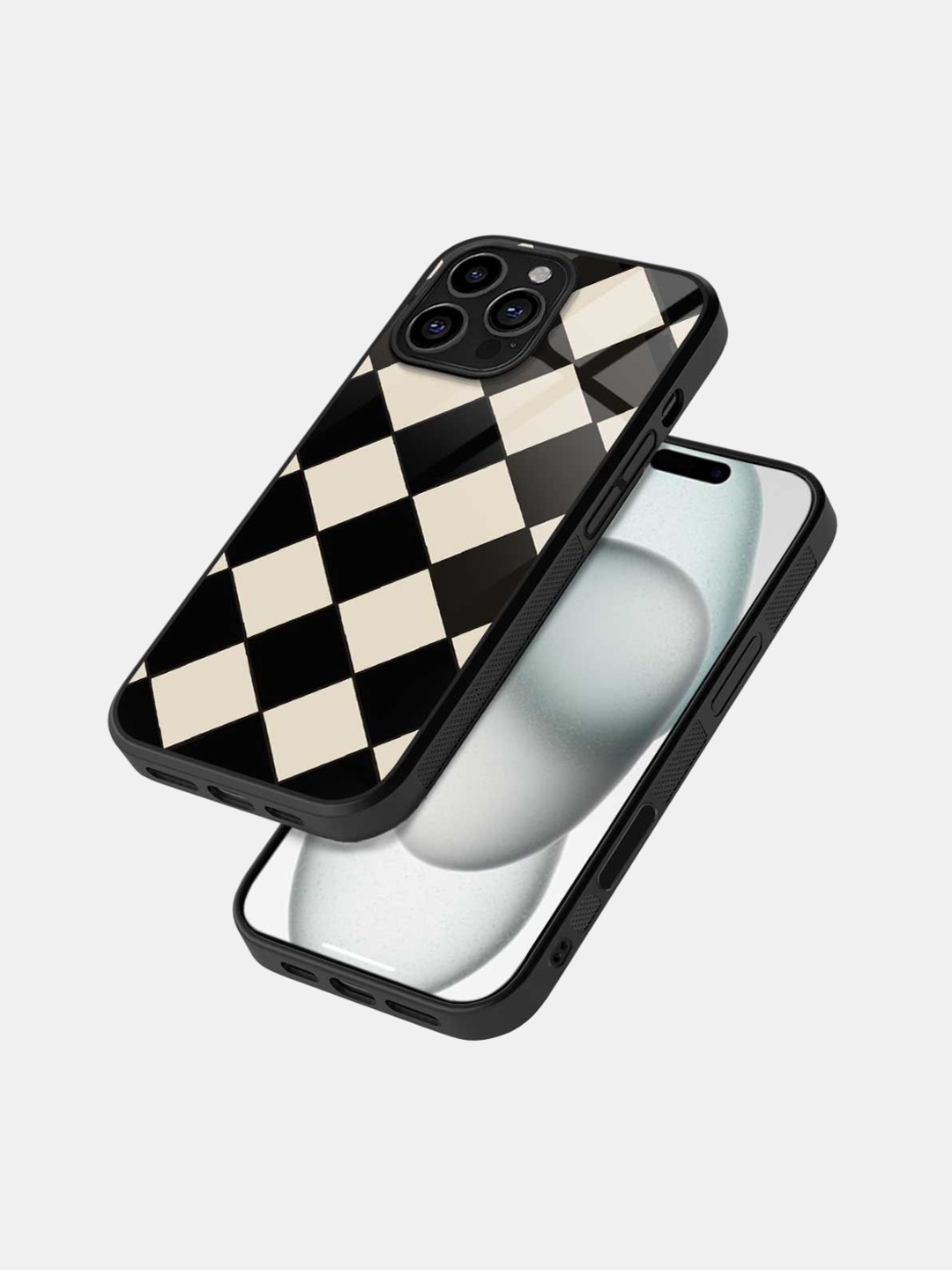 

macmerise Geometric Printed iPhone 16 Pro Bumper Case Mobile Accessories, Black
