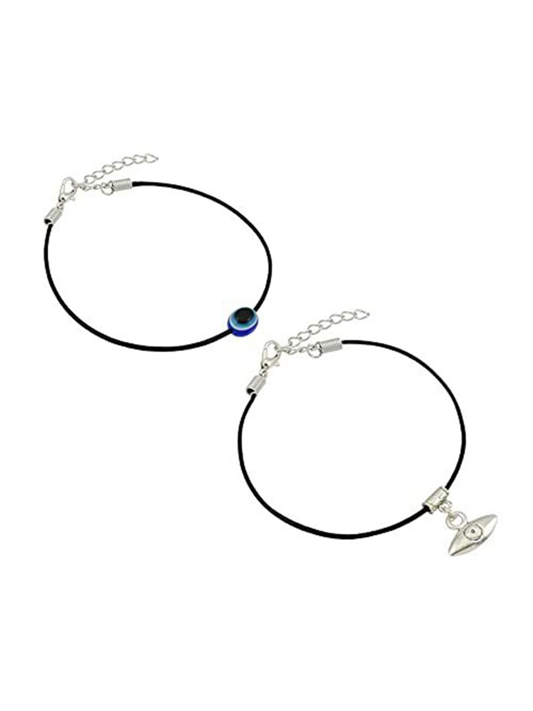 

HIGH TRENDZ Women Set of 2 Anklets, Black