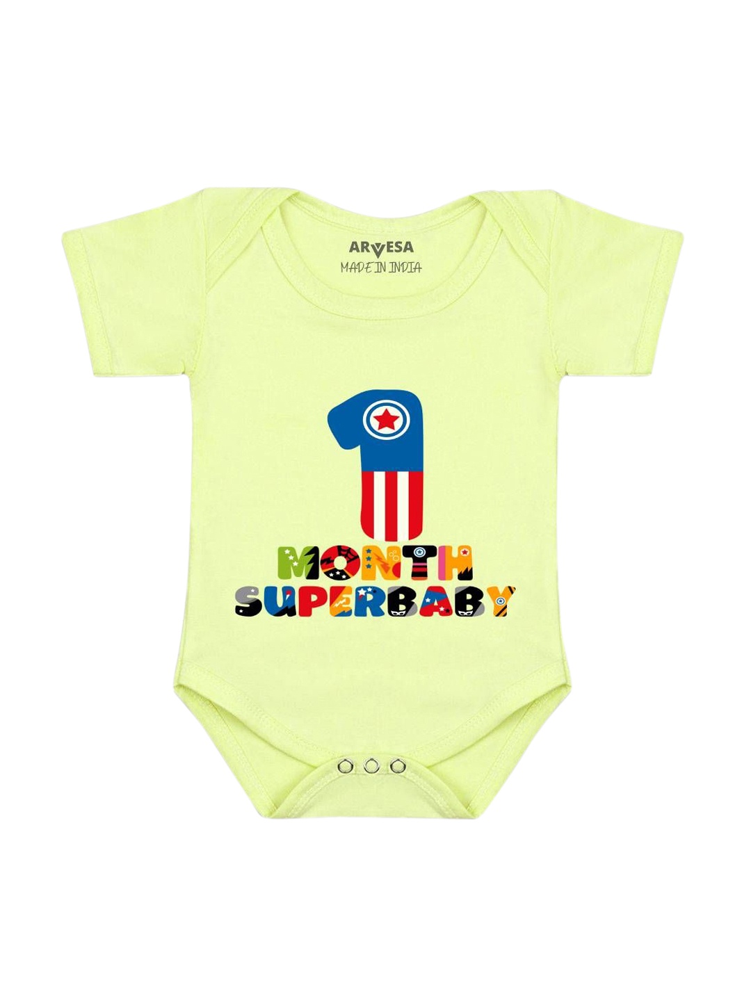 

Arvesa Infants Printed Short Sleeve Bodysuit, Yellow