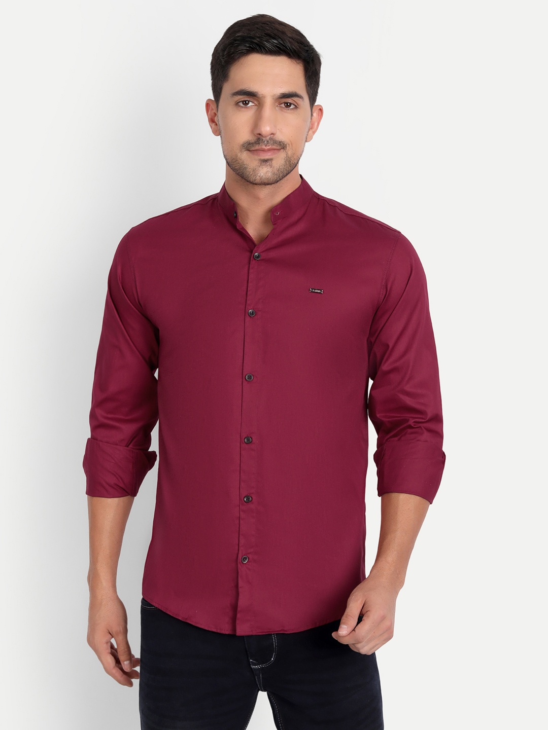 

Tanip Men Comfort Sheer Casual Shirt, Maroon