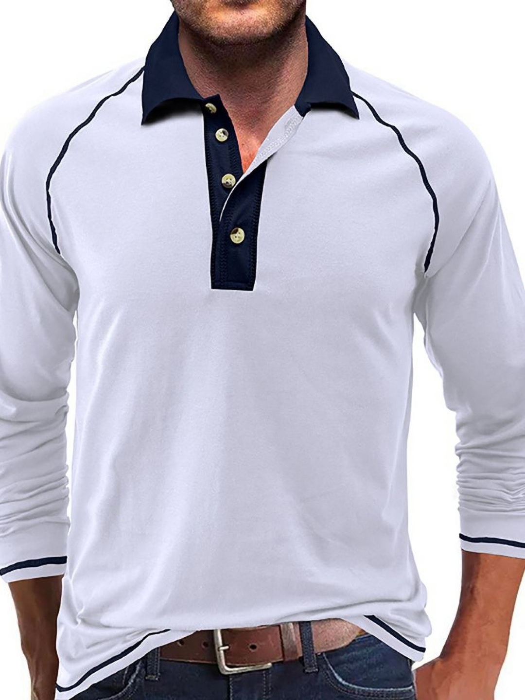 

StyleCast x Revolte Men Polo Collar T-shirt, White