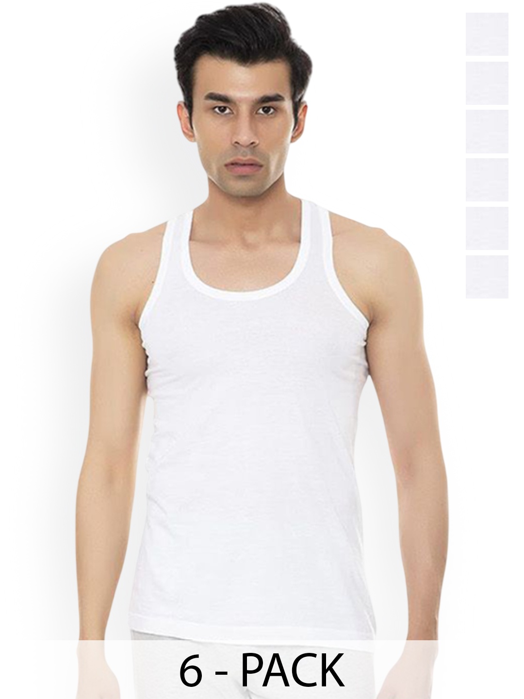 

AMUL COMFY Pack Of 6 Pure Cotton Innerwear Vests Comfy-White-RN-6-80